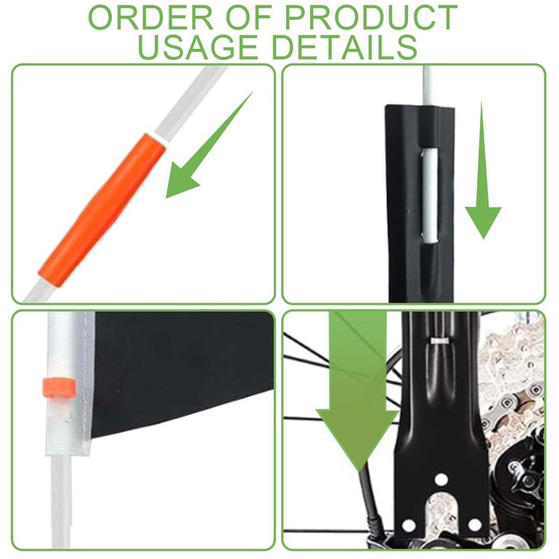 Pack of 6 Bicycle Flags for Children, Double-Sided Bicycle Flag,