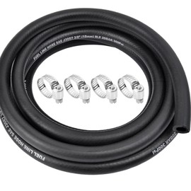 5/16 Inch ID Fuel Line Hose - 10FT Marine Grade Fuel Line with 4PCS Hose Clamps,300PSI High-Pressure Fuel Line for Automotive Fuel Systems Engines (5/16" ID)