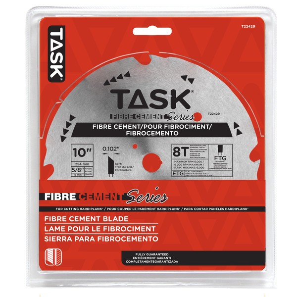 Task Tools T22429 10-Inch Task Signature PCD Fiber Cement Saw