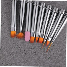 Baluue Manicure Kit Nail Art Painting Pen Set 10pcs Replaceable Brushes for Nail Art Practice