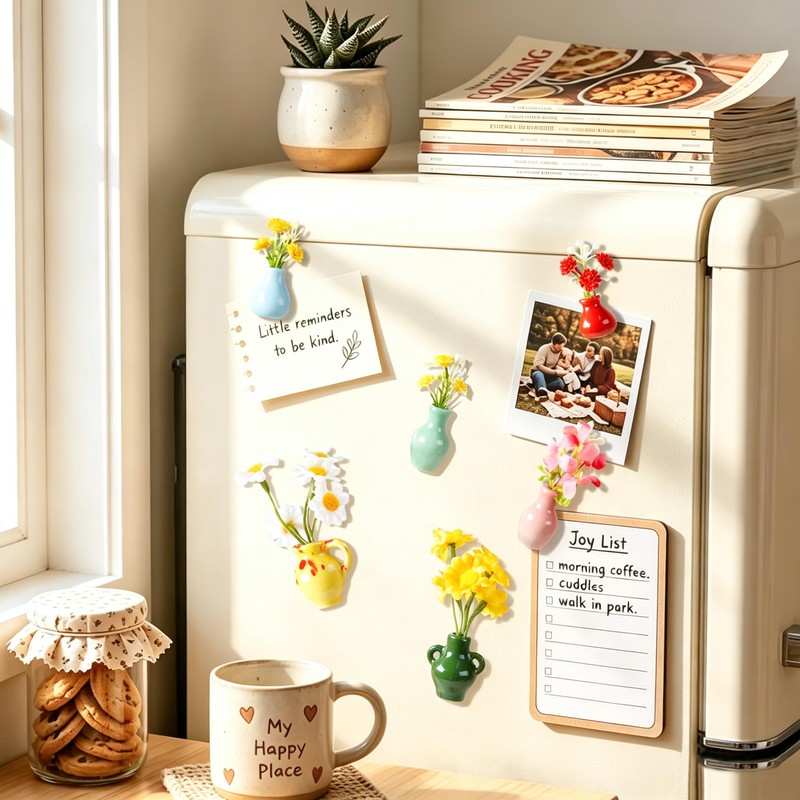 10 Packs Mini Vase Fridge Magnets Ceramic Magnets for Fridge