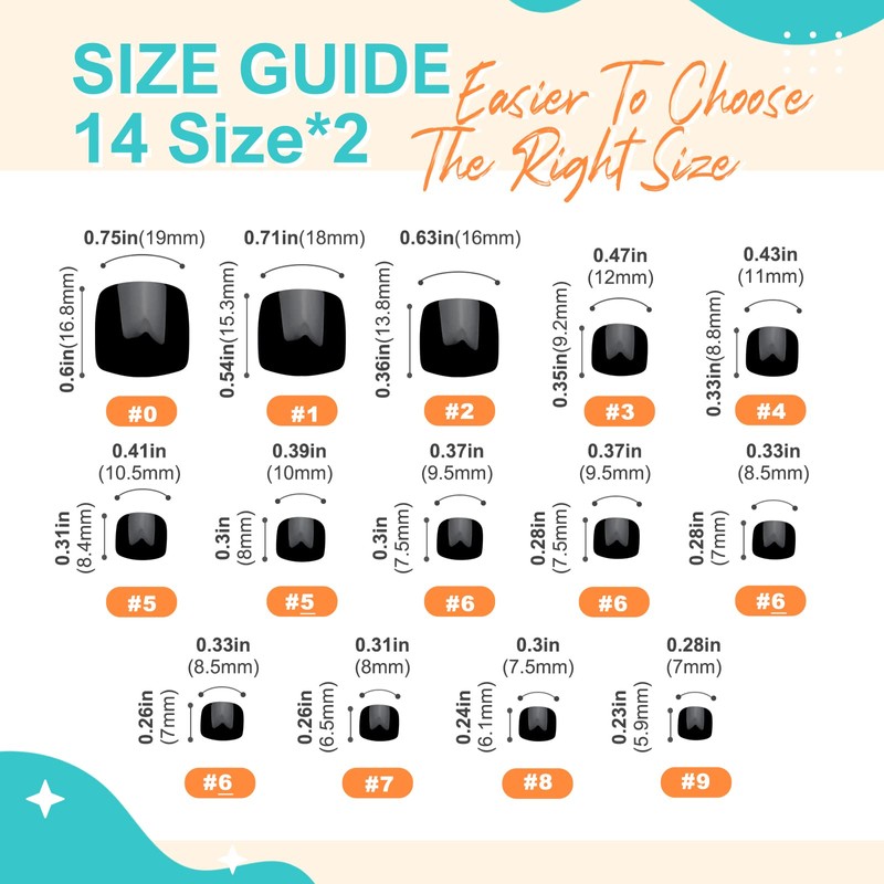 Artquee 28pcs Solid Black Press on Toenails Short Fake Toe