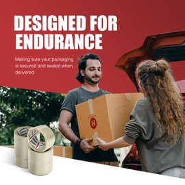 Merrimen Strong Heavy Duty Clear Packaging Tape - 6 Rolls (48MM x 66M) - Secure Sticky Sealing Tape for Parcel Boxes, Moving Boxes & Large Postal Bags - Ideal for Long Term Storage