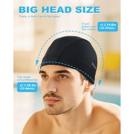 Zylioo X-Large Swimming Cap Hats, Summer Swim Caps For Big Heads,Oversized Anti-Slip Bathing Lightweight Pool Cap