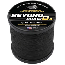8 Strand Braided Fishing Line Series - Super Sleek & Smooth Braided Fishing Line - High Performance Fishing Line For Saltwater & Freshwater - color: Blackout - No Fade, yards: 300 Yards, pound test: 50lb