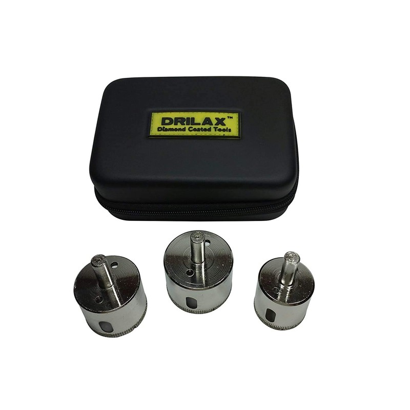 Drilax 3 Pcs Diamond Drill Bit Set Extra Tall 1-1/2"