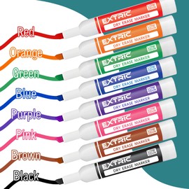 EXTRIC Dry Erase Markers, Whiteboard Markers, 8 Pack Assorted Colors Dry Erase Marker. Low Odor- Chisel Tip