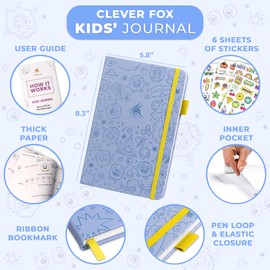Clever Fox Kids’ Journal – Daily Feelings & Gratitude Notebook for 8+ Children – Child’s Planner & Mood Tracker for Journaling & Writing (Periwinkle)