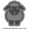 'Simple Cute Sheep' Rubber Stamp - Unmounted Design for Crafting