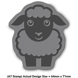 'Simple Cute Sheep' Rubber Stamp - Unmounted Design for Crafting & Scrapbooking, A7 (RS00059339)
