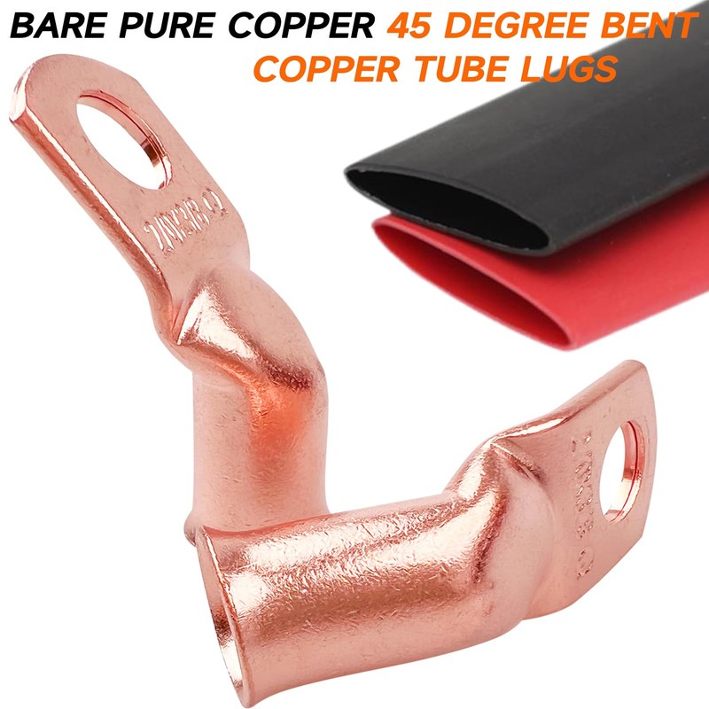SVAAR 45 Degree Bent Bare Copper Lugs 6 AWG -