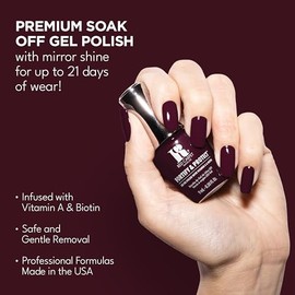 RC Red Carpet Manicure Esmalte de Uñas LED Gel Film Reel Red, Crema Rojo Oscuro, 9 ml                                                                 