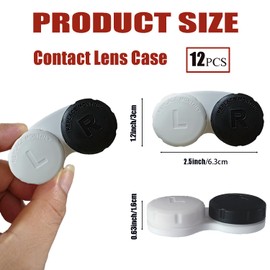 Kuanfine 4 Pack Contact Lens Case Leak Proof Travel Contact Case, Colored Contact Lens Storage Holder Container(Black)