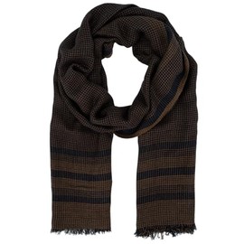 LINDENMANN Men's Scarf Black Beige Men's Scarf Thin 100% Viscose, beige