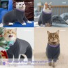 QBLEEV Cat Pajamas Clothes, Soft Cat Recovery Suit Onesie After