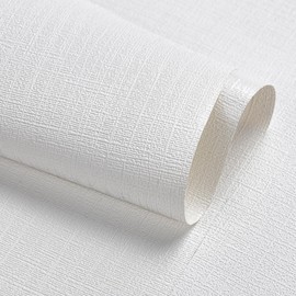 Harmn home (17.3 in x118 in) Peel and Stick White Textured Self Adhesive Wallpaper -Contact Removable Vinyl Paper Easy to Apply for Barhroom Apartment Reform Decorative