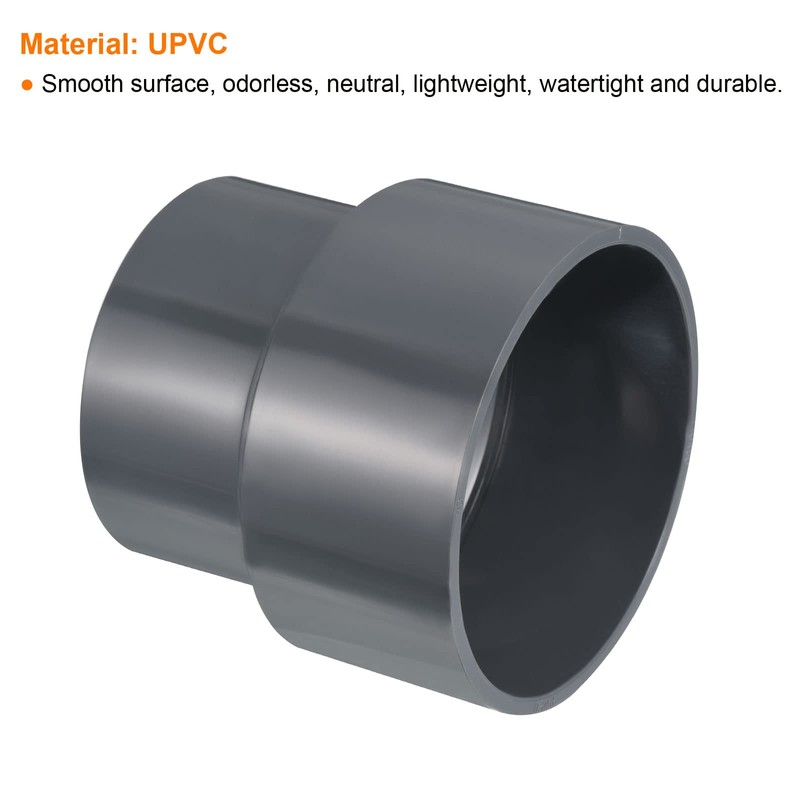 PATIKIL PVC Reducer Pipe Fitting 110x90mm, Straight Coupling Adapter Connector,