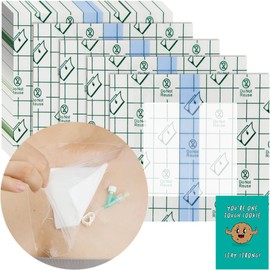 Waterproof Shower Cover Shields, Non-Stick Center Pad for Dialysis Port Picc Line Chest Catheter PD Peritoneal Dialysis Chemo Feeding Tube Peg G-Tube Patient Bandage Protector, 6"x6"(Pack of 25)