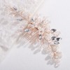 Lenjicons Wedding Rhinestone Pearls Hair Comb Handmade Flower Pearls Headpiece