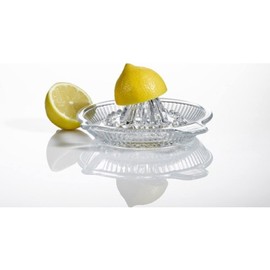 DUHALINE Lemon Squeezer, Portable Citrus Juicer, Crystal Reamer Manual Juicer with Handle and Spout for Fresh Juice, Lime Orange, Heavy Clear Glass