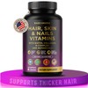 Hair, Skin & Nails Vitamins with Biotin 10000 mcg, Collagen,