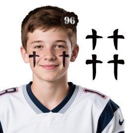 Sports Cross Eye Black Temporary Tattoos, Smudgeproof EyeBlack Sticker for Football Baseball Softball Lacrosse Themed Birthday Party Supplies (96Pairs)