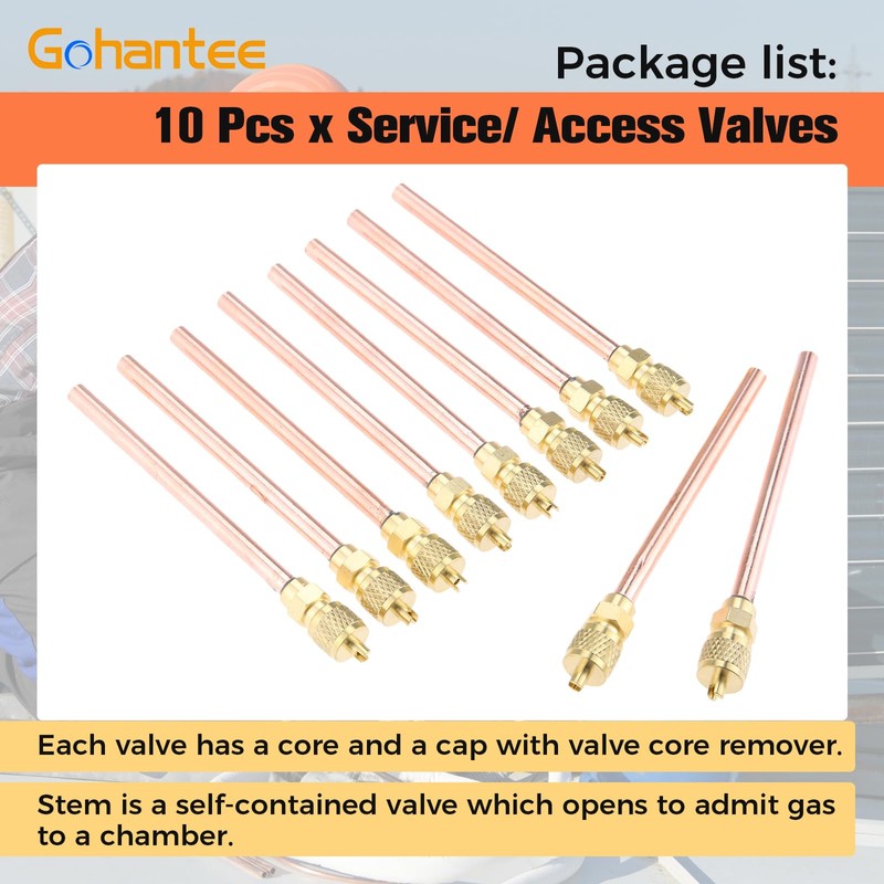 10PCS Access/Service Valve 1/4'' SAE x 1/4'' OD x 4''