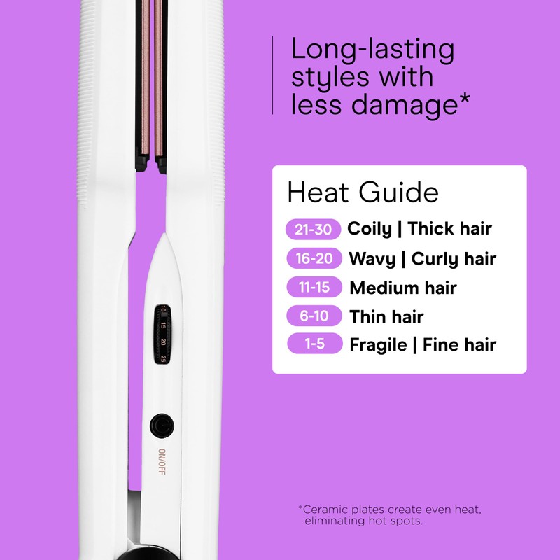 Conair Double Ceramic Flat Iron, 1½-inch Flat Iron, 5 Heat