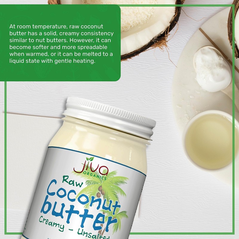 Jiva Organics RAW Organic Coconut Butter 16 Ounce Jar -