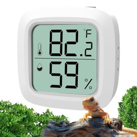 Oasirep Reptile Thermometer and Hygrometer – Fast Accurate LCD Digital Temp & Humidity Meter for Bearded Dragon Tank Accessories, Lizard, Snake, Turtle, Amphibians, Small Animal Habitat