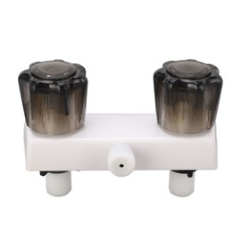 RV Shower Faucet Valve Diverter Shower Mixing Valve Control with 2 Knobs Wheel For RV Motor Home White