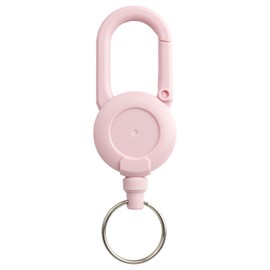 prendre PR-CKCR Key Reel, Cute, Colorful, Carabiner, Lightweight, Key Chain, Cord, Fishing, Camping, Outdoors, Stretchable, Stretchable, Pink