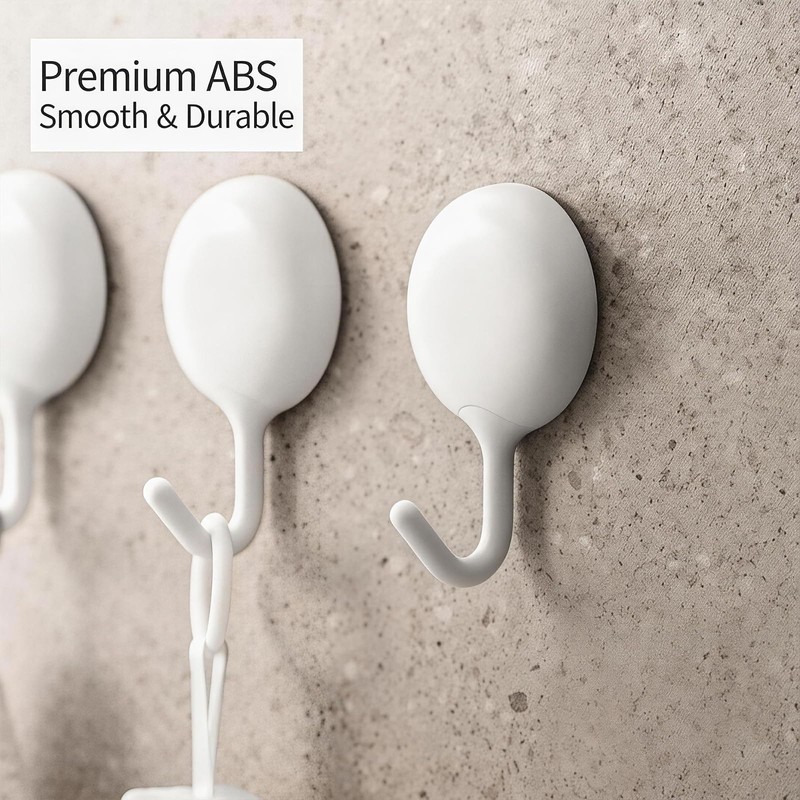 So Nice No-Drill Adhesive Hooks 4 Pack – White Self-Adhesive