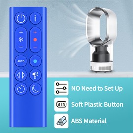 New Replacement Remote Control fit for Dyson Purifying Fan Air Purifier/Heater Pure Hot + Cool HP04 HP05 HP06 HP09 (Blue)