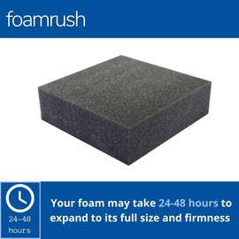 FoamRush 6" x 18" x 20" Charcoal High Density Upholstery Foam Cushion, Upholstery Sheet, Foam Padding, Seat Replacement, Wheelchair Seat & Chair Cushion Replacement, Square, Made in USA