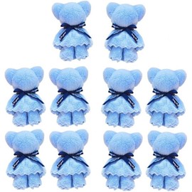 Juego de toallas de mano de microfibra de animales, 10 piezas de 30 x 30 cm, bonitas toallas de mano con forma de oso, suaves y de secado rápido para