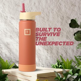 IRON °FLASK Sports Water Bottle - Wide Mouth with Straw Lid & Boot - Stainless Steel Gym & Outdoor Bottles for Men, Women & Kids - Double Walled, Insulated Thermos, Metal Canteen - Dream Sunset, 22 Oz