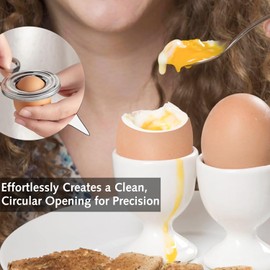 Egg Cutter,1 Pcs Stainless Steel Egg Cutter,Egg Opener Kitchen Gadget Tool Egg Topper for Boiled Eggs for Any Egg Size