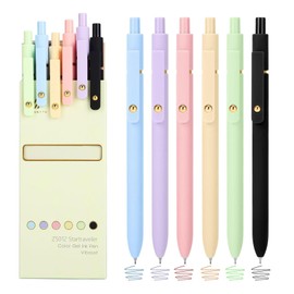 Ddaowanx Gel Pens, 6 Pcs 0.5mm Quick Dry Fine Point Smooth Writing Pens, Cute Office School Supplies Gifts for Women (6Pcs-Vibrant Colors)