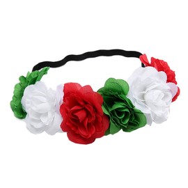 Love Sweety Delicate Dew Rose Flower Headband Floral Crown Mexican Hair Wreath (Christmas)
