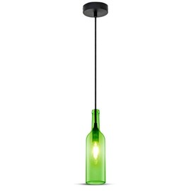 V-TAC SKU.3767 VT-7558 Pendant Light Bottle Design Plastic and Other Material E14 Green Height 72 mm Width 280 mm Depth 1050 mm