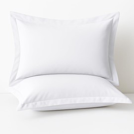 2 Pack Pillow Shams King Size 20x36 – 600 Thread Count 100% Organic Cotton White Pillow Covers with 2 Inch Decorative Flange, Soft & Smooth Premium Hotel-Quality Pillowcases Set of 2