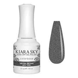 KIARA SKY Gel Polish | Soak-Off All In One 0.5 fl oz | G5086 Little Black Dress (Shimmery Black Shade)