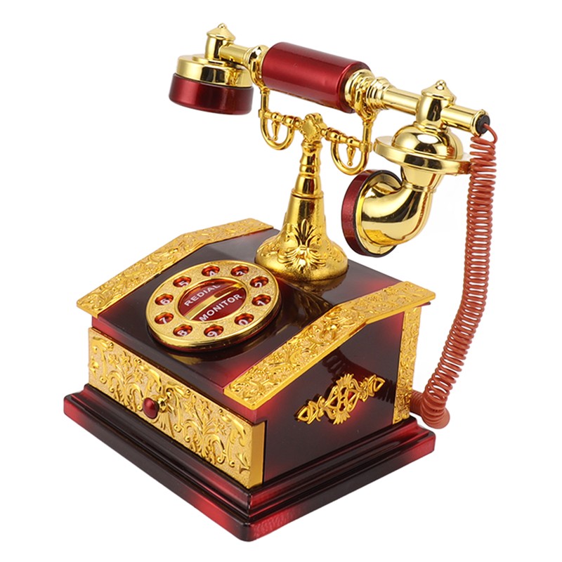 Dial Telephone Shaped Music Box Exquisite Retro Music Jewelry Box