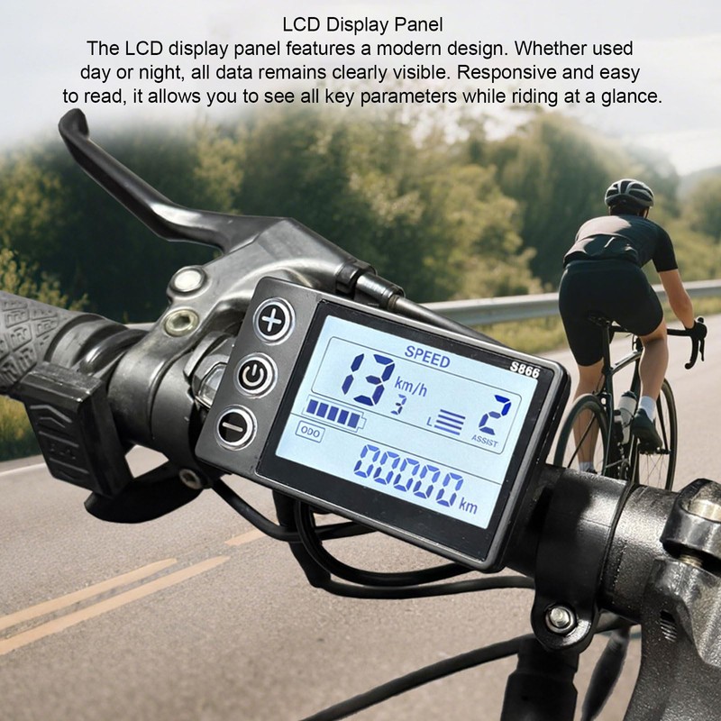 RiToEasysports Bike Speedometer, ABS LCD S866 Display Meter Control Panel