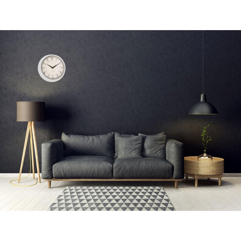 LS-LebenStil Vintage Metal Wall Clock Cream White 23 cm Kitchen