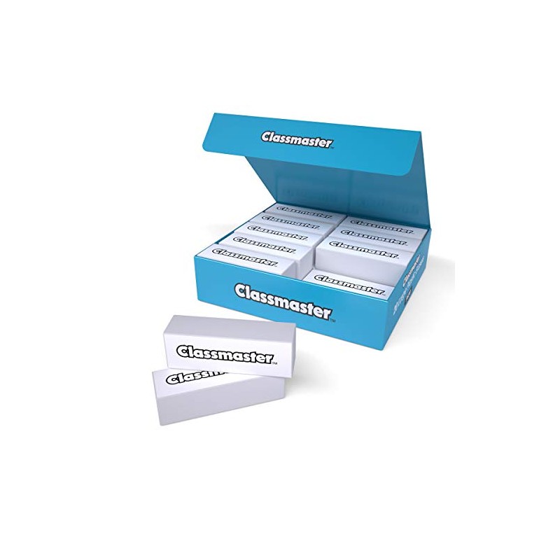 Classmaster Large Plastic Pencil Erasers 20-Pieces