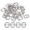 sourcing map Slides Buckles, 50pcs 15x15x3.8mm Metal Rectangle Adjuster Triglides