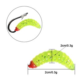 Worms for Fishing Soft Lures, 100Pack Simulation Earthworm Fake Worm Soft Fishing Lures, Soft Plastic Worms Lures, Bass Fishing Lure Baits, Worm Fishing Lure for Saltwater Freshwater (Yellow)