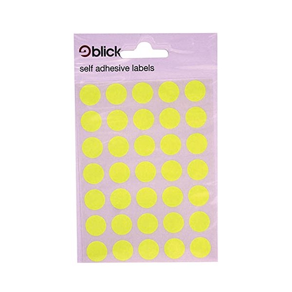 Blick Fluorescent Yellow Circle Stickers 13mm (140 Stickers)